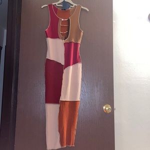 Color block maxi dress